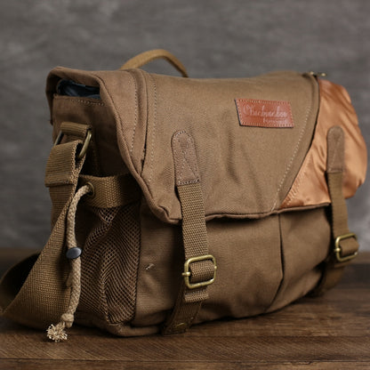 Flash Sale Canvas DSLR Camera Bag, Professional SLR Camera Bag, Men's Canvas Messenger Bag BBK-6 - ROCKCOWLEATHERSTUDIO