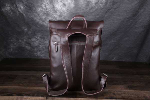Zip Backpack Dark Brown French Calf - Bertoni 1949