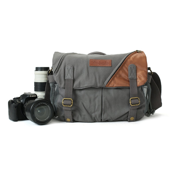 Flash Sale Canvas DSLR Camera Bag, Professional SLR Camera Bag, Men's Canvas Messenger Bag BBK-6 - ROCKCOWLEATHERSTUDIO