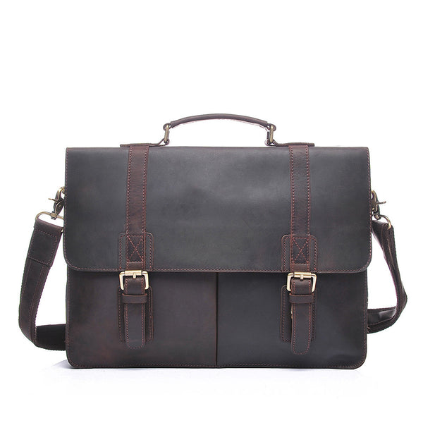ROCKCOW Genuine Leather Briefcase, Laptop Briefcase, Business Handbag YD8028 - ROCKCOWLEATHERSTUDIO
