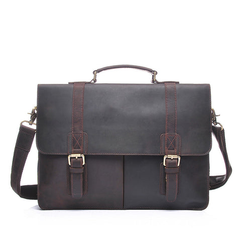 ROCKCOW Genuine Leather Briefcase, Laptop Briefcase, Business Handbag YD8028 - ROCKCOWLEATHERSTUDIO