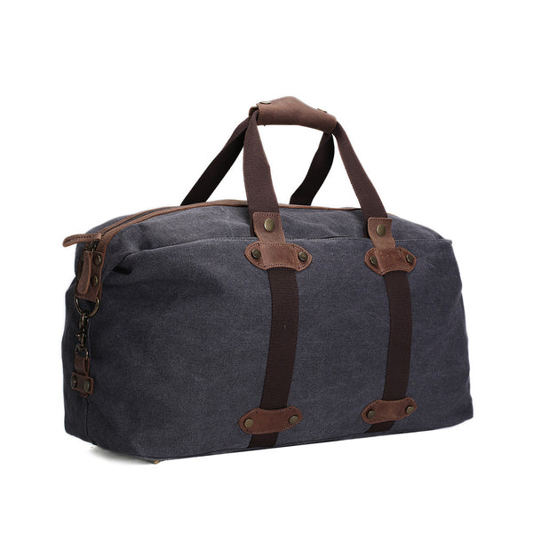 ROCKCOW Waxed Canvas Travel Duffle Bag, Holdall Luggage, Overnight Bag AF15 - ROCKCOWLEATHERSTUDIO