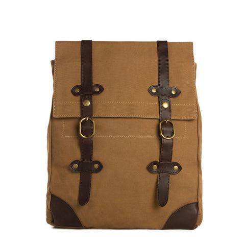 Vintage Canvas Leather Hiking Travel Backpack Tote Bag Fit 15 Inch Laptop TB310 - ROCKCOWLEATHERSTUDIO