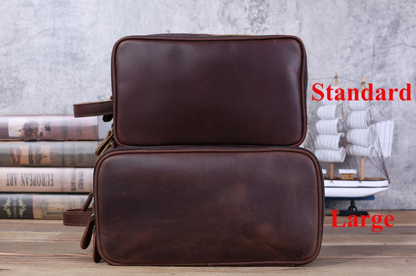 Personalized Gift for Him Toiletry Bag Mens Dopp Kit Brown -  Israel