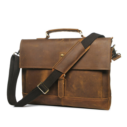ROCKCOW Mens New Genuine Leather Messenger Bag Business Briefcase Crossbody Bag YD8047 - ROCKCOWLEATHERSTUDIO