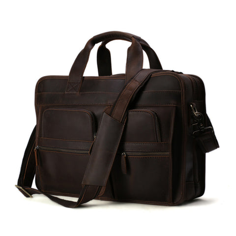 RockCow Business Leather Briefcase - ROCKCOWLEATHERSTUDIO