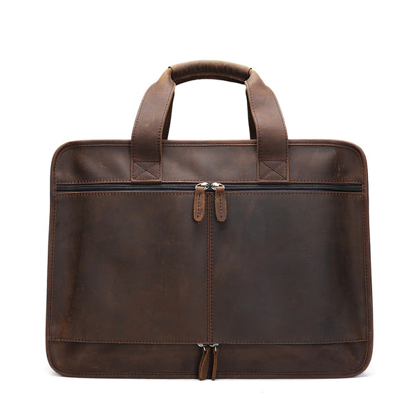 ROCKCOW Handmade Genuine Leather Laptop Briefcase Messenger Bag DZ11 ...