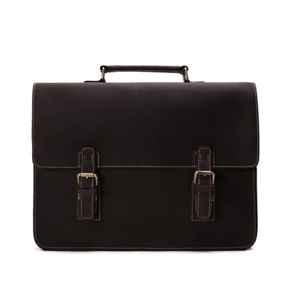 Vintage Crazy Horse Leather Briefcase Messenger Bag Laptop Bag 7035W - ROCKCOWLEATHERSTUDIO