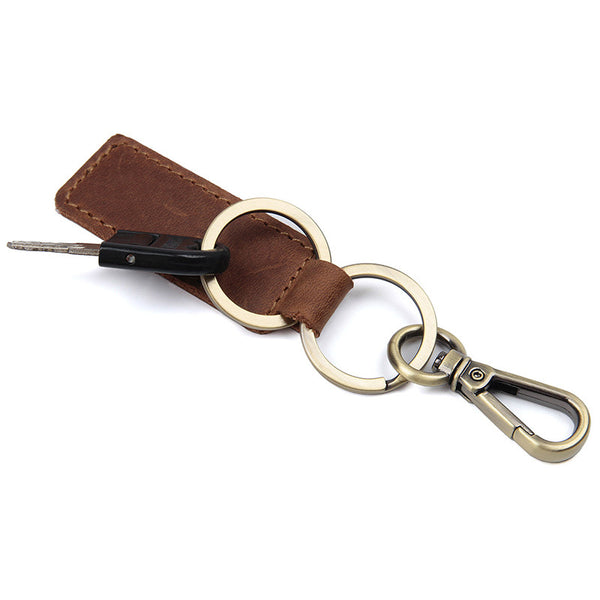 Rockcow Full Grain Leather Key Chain Personalized Key Ring Husband Gift Boyfriend Gift 8432 - ROCKCOWLEATHERSTUDIO