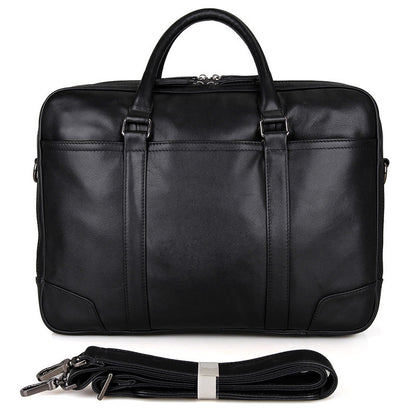 Full Grain Leather Briefcase ROCKCOW Leather Business Laptop Messenger Shoulder Bag 7348 - ROCKCOWLEATHERSTUDIO
