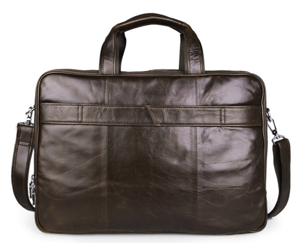 Handmade Top Leather Briefcase Large Shoulder Bags Men's Business Lapt ...