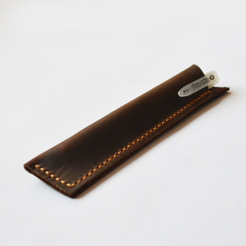 Hand Stitched Genuine Natural Leather Pen Holder, Leather Pen Case D02 - ROCKCOWLEATHERSTUDIO
