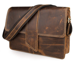 Rockcow Crazy Horse Leather Messenger Bags Men's Vintage Shoulder Bags ...