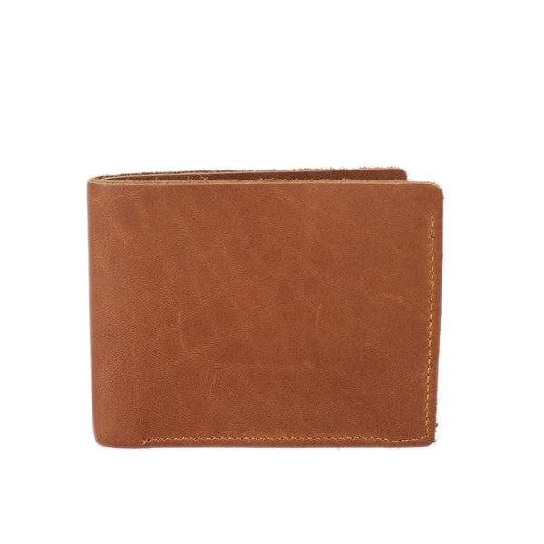 ROCKCOW Vintage Look Genuine Leather Bifold Wallet Short Style PSSU29 - ROCKCOWLEATHERSTUDIO