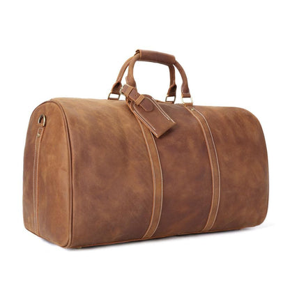 RockCow Vintage Leather Duffle Bag, Mens Travel Bag, Gym Bags for Men - ROCKCOWLEATHERSTUDIO